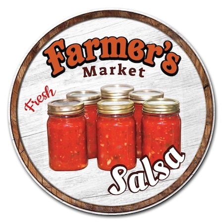 Signmission Corrugated Plastic Sign With Stakes 16in Circular-Farmers Market Salsa, C-16-CIR-WS-Salsa C-16-CIR-WS-Salsa